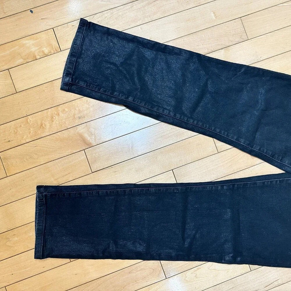 JOE'S Sedna Black Denim Coated Jeans Size 29 High Rise Straight Leg - Picture 5 of 12